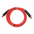 Steelman Weather-Resistant 1/4'' NPT-F to 1/4'' NPT-M 3/8'' ID 6ft Rbr Whip Air Hose, Red W/ Brass Fittings 61264